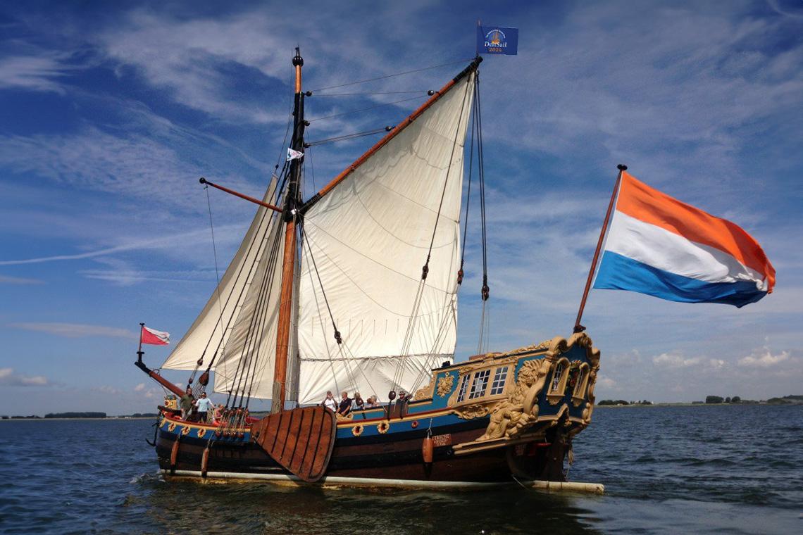 Statenjacht De Utrecht aan de wind